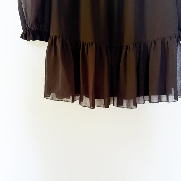 ARITZIA - WILFRED - New Tempest Smocked Chiffon Dress - Black - M - Picture 12 of 12